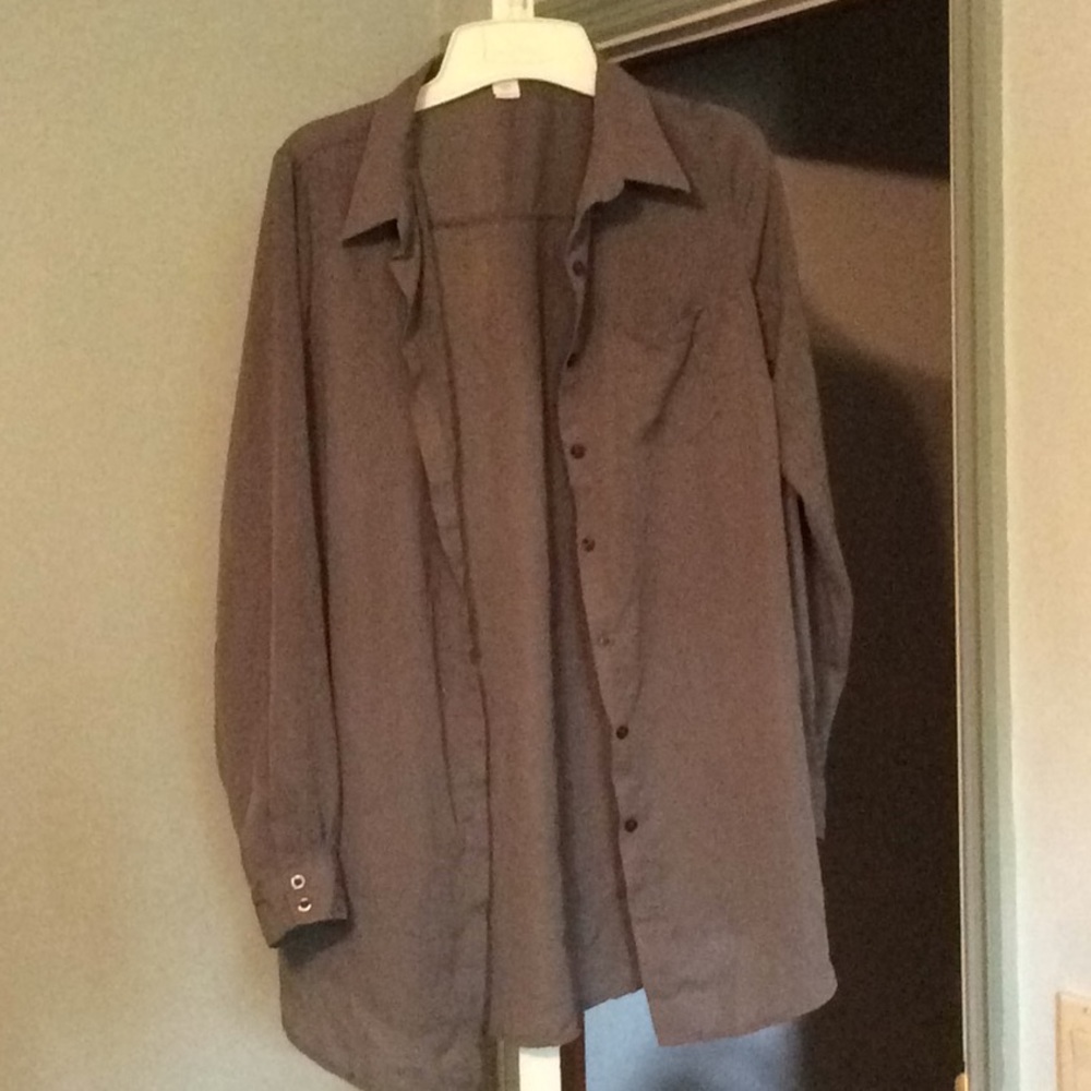 Semi sheer button up